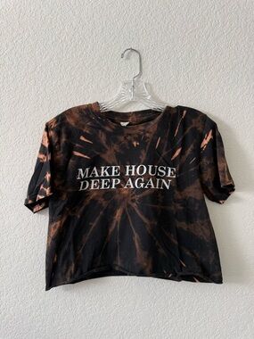 Tie-Dye Crop Tee "MAKE HOUSE DEEP AGAIN"